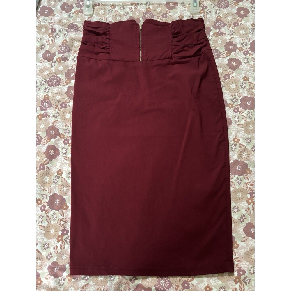 Rainbow Size M Women’s Maroon Pull On Skirt 27” Waist 26” L Made Canada